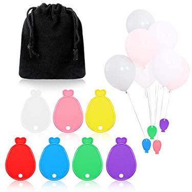Imagem de Balão de 36 peças pesos de balão de plástico colorido pesos em forma de balão para suprimentos de decoração de festa de celebração, branco roxo vermelho verde amarelo azul rosa