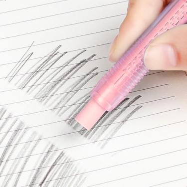 Imagem de Pacote com 4 borrachas retráteis em cores sortidas - Material TPR durável para escola/escritório