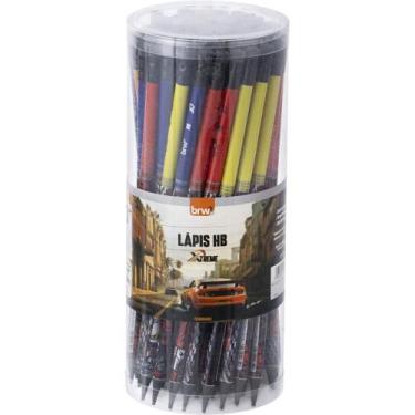 Imagem de Lápis Preto Redondo Decorado HB Xtreme com Borracha - 4 Modelos (pote 