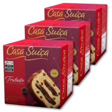 Imagem de Panettone Casa Suíça Trufado Kit 3 unidades 500g - 11601, Casa Suíça