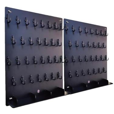 Imagem de PROSPACE Ganchos de acrílico para chave com 30 ganchos 36 cm L x 46 cm C Placa suspensa de chave montada na parede para garagem, revendedor de carro, escritório, hotel, imóveis (preto fosco com