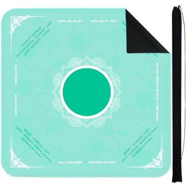 Imagem de StellarOcean Mahjong Mat for Table with Rules,Neoprene Mahjong Mat with Carrying Bag,Portable American Majong Accessories Gifts for Woman Card Poker Game,Noise Reduction Non-Slip(Green)