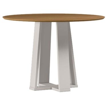 Imagem de Mesa De Jantar 100x100 Cm Isabela Sem Vidro Off White Ype - New Ceval