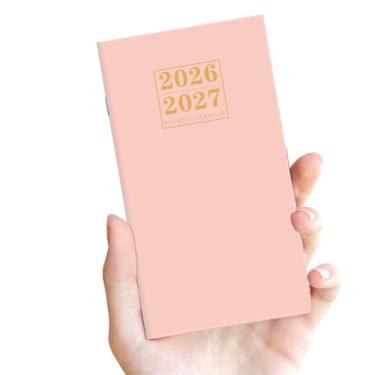 Imagem de Calendário de bolso 2025-2027 para bolsa – Agenda mensal de julho de 2025 a junho de 2027, calendário mensal de dois anos para organização e planejamento, 8,9 cm x 16,5 cm, rosa