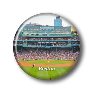 Imagem de Massachusetts Boston FenwayPark ímã de geladeira adesivo de vidro cristal 3D ímãs de geladeira viagem cidade de Boston lembrança colecionáveis presentes decoração de geladeira