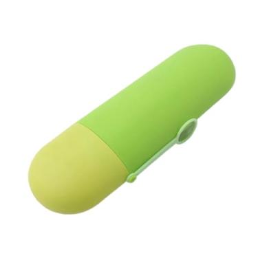Imagem de Estojo Escova de Dente, Creme Dental Portátil Plástico Viagem Bolsa Escola(Verde)