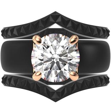 Imagem de Rinfit Anel de silicone empilhável com pedra - anel de zircônia cúbica de corte redondo para mulheres - alianças de casamento de borracha - design patenteado, Size 5, Silicone, Zircônia cúbica