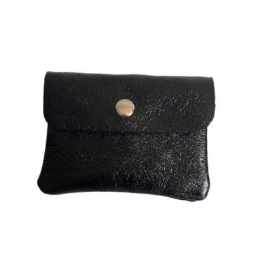 Imagem de Carteira feminina pequena em couro genuíno, Preto, length 4.3in, width 0.4in, height 3.2in, Transporte conveniente