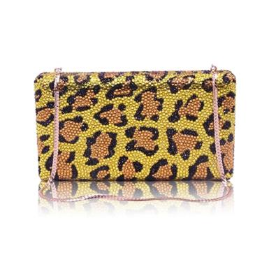 Imagem de Bestenda Bolsa de mão Leaprod de cristal para mulheres, formal, exclusiva, para casamento, animal, strass, festa noturna, 1 amarelo, Large