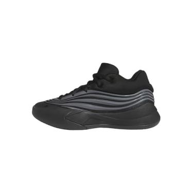 Imagem de adidas Tênis de basquete unissex infantil Dame X, Preto/ferro metálico/azul lúcido, 18