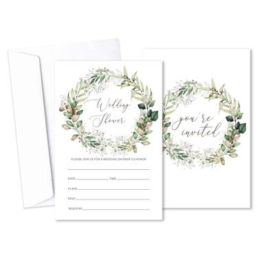 Imagem de Convites de chá de panela de folha dourada com envelopes, convites de casamento minimalistas, convite de chá de panela para festa de noivado despedida de solteira, casamento, conjunto de 25 - B02