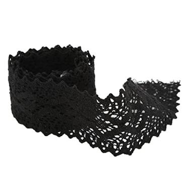 Imagem de Fita de renda fio de algodão acessórios decorativos preto 10 jardas para decoração de roupas diy cortina festa de casamento artesanato costura