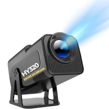 Imagem de Projetor Portátil HY320 5G WIFI 6 Android 13, 4K 1080P Full HD, 12000 Lúmens, Auto Correção de Tela, 180° Giratório - Envio Brasil Premium