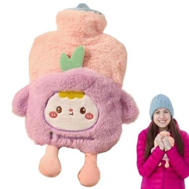 Imagem de Shakven Bolsa de água quente de pelúcia, garrafa de água quente de pelúcia - Capa de pelúcia de desenho animado para garrafa de água quente - Bolsa de água quente de inverno, aquecedor de pés