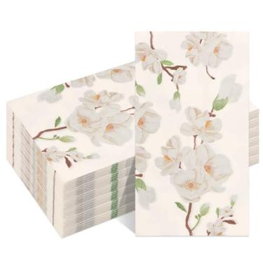 Imagem de 120 peças de toalhas de mão descartáveis para banheiro, toalha decorativa de papel para lavabo, guardanapo de mão com padrão requintado para festas de fim de ano, reunião em casa, aniversário