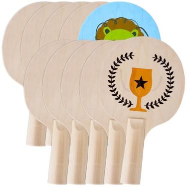 Imagem de 5 pares de raquete de tênis de mesa de madeira inacabada, raquete de pingue-pongue, pintura faça você mesmo, jogo de raquete de tênis para treinamento e artesanato