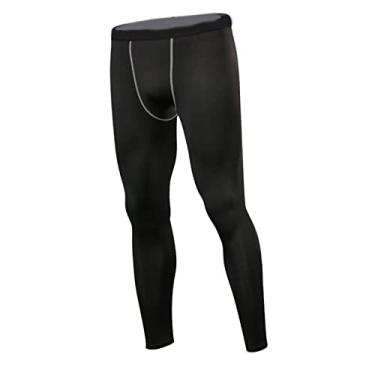 Imagem de Calça de Compressão Masculina, Secagem Rápida, Confortável para a Pele, Absorvente de Suor, Leggings Confortáveis ​​para Treino, Ajuste Justo para Treinamento na Academia (L)