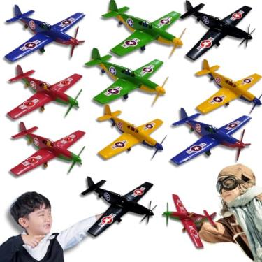 Imagem de 10 Avião Brinquedo Caça De Guerra Jato Infantil Plástico Kit (10 Avião HÉLICE 2 DE CADA)