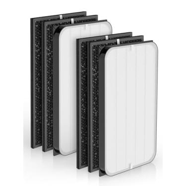 Imagem de Filtros de substituição 5000/5500 compatíveis com purificadores de ar AD5000, AD5500 e AD5500i, 2 filtros de eficiência premium e 4 filtros de carbono, compare com a peça # ADF5005, ADF5006