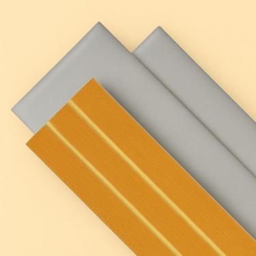 Imagem de Kit Cabeceira Modular Estofada com Painel Ripado MDF – Suede Aveludado, Instalação sem Furos, Ideal para Cama Box Casal Queen King(PRATA+FREIJÓ,4 RIPAS+ 6CAB)