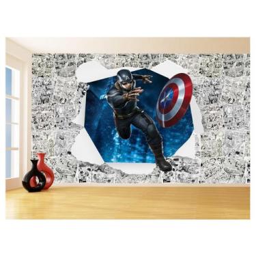 Imagem de Papel De Parede 3D Heróis Página Quadrinhos Hq 3,5M Nhma184 - Você Dec