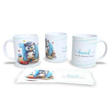 Imagem de Caneca Personalizada Professor com Coruja, Cerâmica Branca, Design Educacional, Uma Vida Dedicada a Ensinar (d)