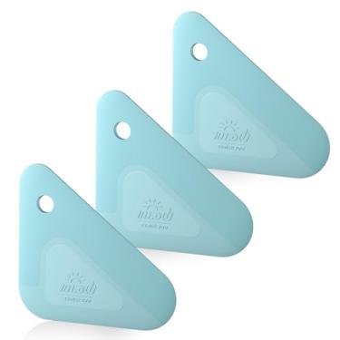 Imagem de Raspador de alimentos, raspador de pratos 2 em 1, nylon e silicone, raspador de cozinha para frigideiras de ferro fundido, panelas, pratos, panelas e panelas, resistente ao calor, conjunto de 3, azul