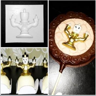 Imagem de MOLDSPLANET Molde de Silicone para Candelabro Decorativo, 16x11x2 cm, Artesanato e Confeitaria, Natural, Resistente a -40°C até 210°C, 30g