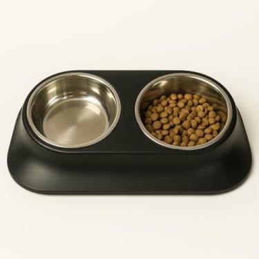 Imagem de Comedouro Duplo Elevado Para CãEs E Gatos — Base Antiderrapante