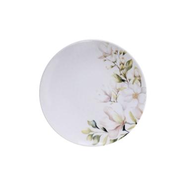 Imagem de Prato Sobremesa Tramontina Magnólia Em Porcelana Decorada 21 Cm