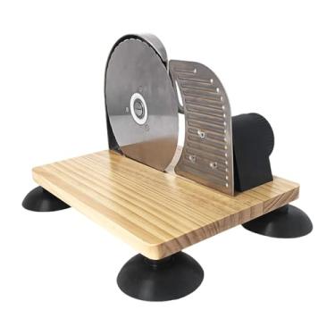 Imagem de Fenteer Fatiador de pão com ventosa compacto espessura ajustável aço inoxidável eletrodoméstico de cozinha caseiro cortador de pão doméstico, Prata