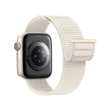 Imagem de 1 pulseira esportiva de nylon compatível com Apple Watch séries 11 10 9 8 7 6 5 4 mm, 46 mm e 49 mm, respirável, macia para Apple Watch séries 11 10 9 8 7 6 5 4 3 SE Ultra(38/40/41/42(S11))