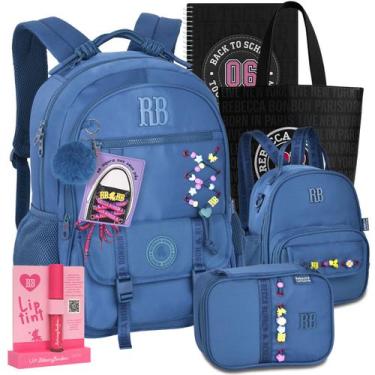 Imagem de Kit Escolar Mochila Rebecca Bonbon Lancheira Estojo Color Pop Juvenil 