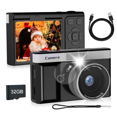 Imagem de Câmera digital para crianças, tela flip de 180°, câmeras de 48 MP para fotografia, aniversário perfeito para crianças, câmera digital com cartão de memória de 32 GB