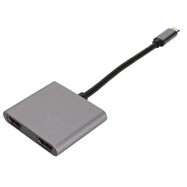 Imagem de SUNGOOYUE Adaptador USB-C para Duplo, Liga de Alumínio, Tela 4K 60 Hz, Compatível Com Pro, Tablets