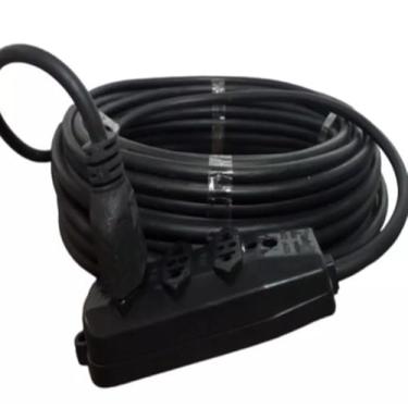 Imagem de Extensão Elétrica 2m a 25m Cabo PP 2x2,5 mm 500V Plug 10A – Extensão Flexível Profissional Preta (20 metros)