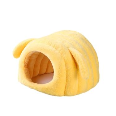 Imagem de Baoblaze Cama/Abrigo para Hamster, Fofo, Adorável, Lavável e Macio, Ideal para Pequenos Animais de Estimação, como Furão Anão, Ouriço, Chinchila e Outros, Amarelo