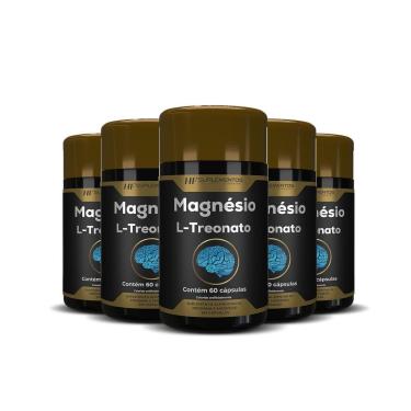 Imagem de 5X MAGNESIO TREONATO 60CAPS HF SUPLEMENTOS-Unissex