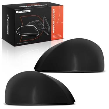 Imagem de A-Premium 2 peças de tampas de espelho retrovisor do lado do motorista e do passageiro - Compatível com Ford Escape 2013-2016, Focus 2012-2018, C-Max CMax 2013-2018 - Preto liso, com furo de seta