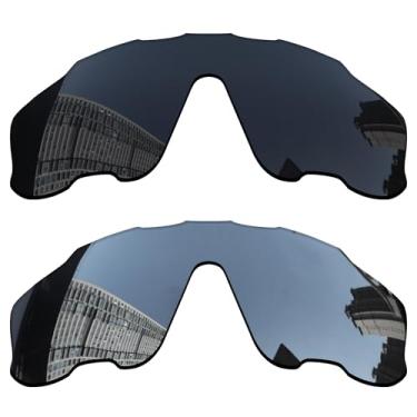 Imagem de Acefrog Lentes de reposição polarizadas de 1,5 mm para óculos de sol Oakley Jaw-breaker OO9290, material atualizado, resistente a impactos - titânio preto e prateado polarizado - 1,5 mm