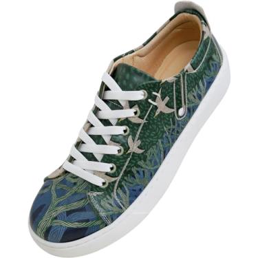 Imagem de DOGO Tênis feminino de couro vegano, feito à mão e exclusivo, The Forest Always Whispers, 36