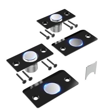 Imagem de Mousike Ferragens de captura de bola de porta, trava magnética oculta ajustável, placa de ataque de aço inoxidável com forte sucção, substituição de trava de esfera de porta para parte superior da