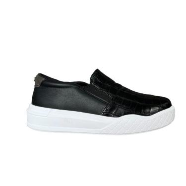 Imagem de Tênis Ramarim Casual Slip On Croco 2481101 Preto-Feminino