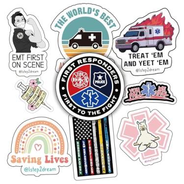 Imagem de 50 adesivos de primeiros socorristas - decalques de agradecimento premium para bombeiros, apoio policial - carros, capacetes e equipamentos de emergência