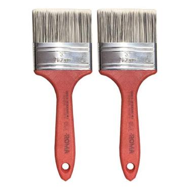 Imagem de Kit 2 Pincel Trincha Pintura Tinta Latex Acrilica 3 Polegada - Roma