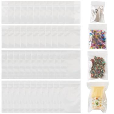 Imagem de 40 sacos plásticos transparentes com zíper, sacos ziplock pequenos e fecháveis, 4 tamanhos, bolsas de vedação com zíper transparente para pequenas empresas, armazenamento de moedas, joias