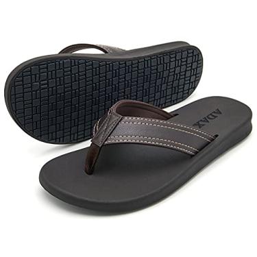 Imagem de Sandálias masculinas ADAX de couro macio e confortável (tamanho: 7 – 13), Marrom, 11