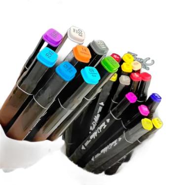 Imagem de Kit Conjunto Marcadores com Estojo Ponta Dupla 36 Peças