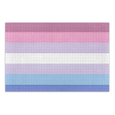 Imagem de Bigender Pride Flags Puzzle for Adults, 500 Piece Jigsaw Puzzles for Adults, Interlock Perfectly, Home Decor Gift Party for Men Women