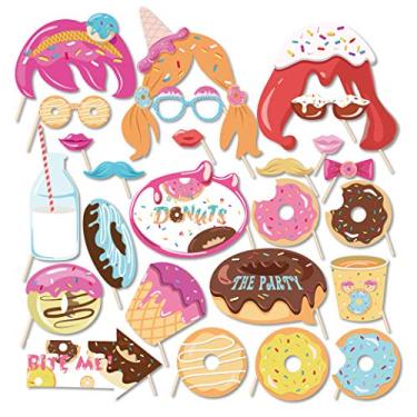 Imagem de CC HOME Donut Birthday Party Supplies,Donut Grown Up Photo Booth Props,Donut Time Party Favour for Girls,Birthday Party,Baby Shower Decorations Supplies
